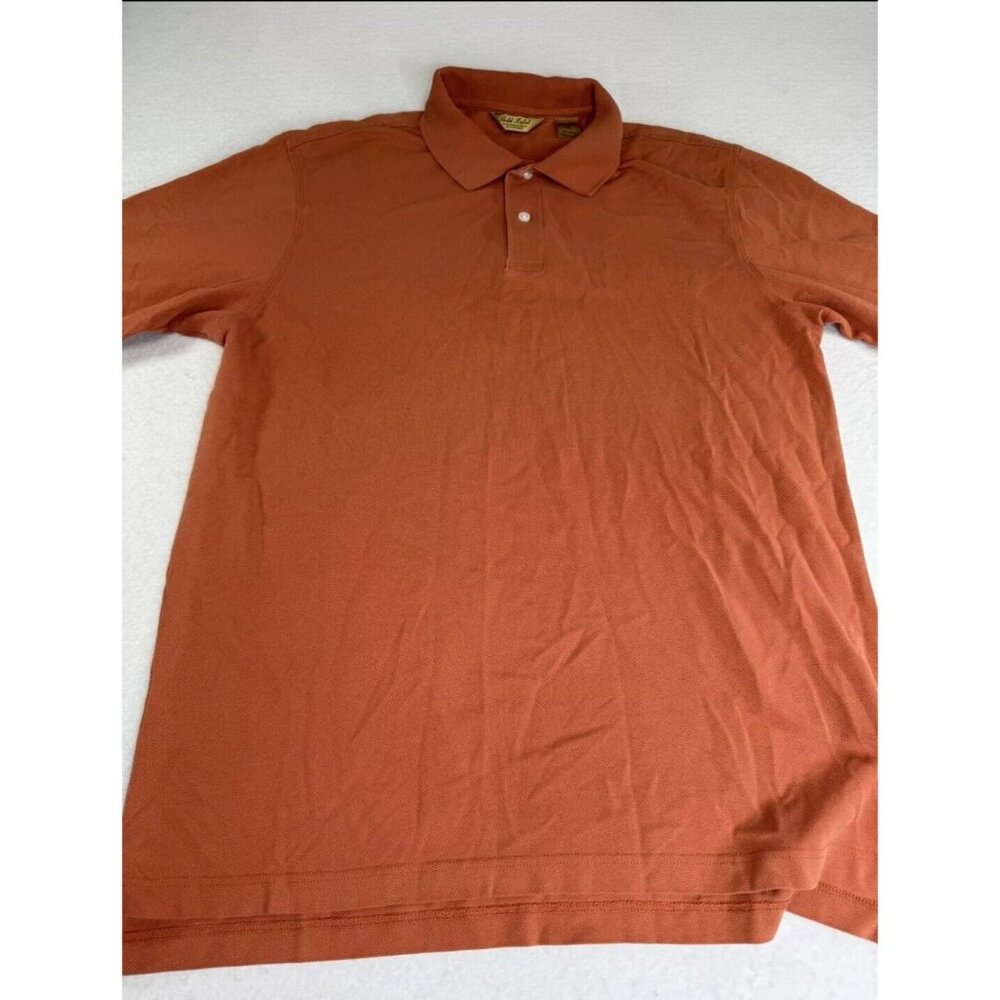 Gold Label Roundtree & Yorke Men's Polo Shirt Medium Coral Long Sleeve